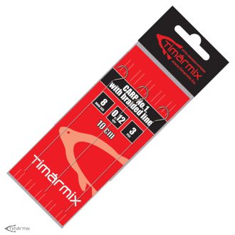   Timár Mix Carp no.1 with braided line 8 (3db) Előkötött Horog